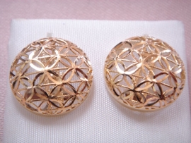 PENDIENTES ORO 18KT REDONDOS ENREJADO HILOS D18MM PESO G5,2