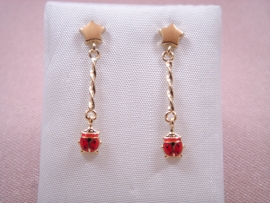 PENDIENTES ORO 18KT ESTRELLA-MARIQUITA D26MM PESO G1,65