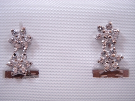 PENDIENTES ORO 18KT DOBLE CUAJO CIRCONITAS D14X7MM PESO G2,90