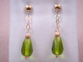 PENDIENTES ORO 18KT PIEDRAS MULTICOLOR D33X6MM PESO G1,75