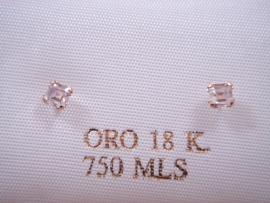 PENDIENTE ORO 18KT BEBE CIRCONITA CUADRADA D3,5MM PESO 0,40G