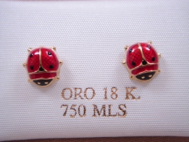 PENDIENTES ORO 18KT BEBE MARIQUITA GRANDE D8X9MM PESO G1,01