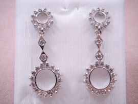 PENDIENTES ORO 18KT CIRCULOS CIRCONITAS 31X12MM PESO G4,1