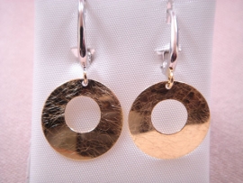 PENDIENTES ORO 18KT BICOLOR ARANDELAS D35X15MM PESO G3,45