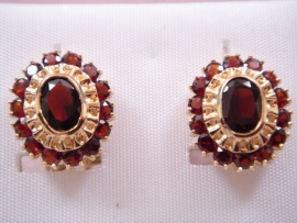 PENDIENTES ORO 18KT GRANATE FINO PESO G8,3 D12X15MM