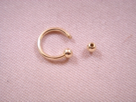 PIERCING ORO 18KT CEJA DOBLE BOLA CURVO 8MM D2,75X1MM  PESO G0,70