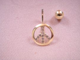 PIERCING ORO 18KT OMBLIGO PAZ CON ZIRCONITAS