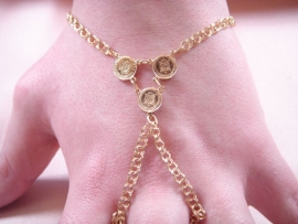 PULSERA ORO 18KT DEDO MONEDAS PESO G8,30