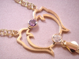 PULSERA ORO 18KT DEDO SILUETA DOBLE DELFIN PESO G7,85