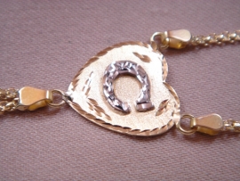 PULSERA ORO 18KT DE DEDO CORAZON INICIAL 26X20MM PESO G7,25