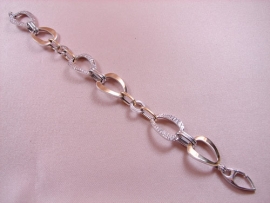 PULSERA PLATA-ORO OVAL MAR