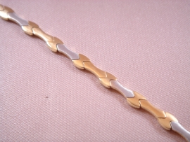 PULSERA ORO 18KT BICOLOR LONGITUD 19CM PESO G7,35