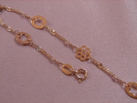 PULSERA ORO 18KT CON MARGARITAS, PESO G1,65 LONGITUD 18CM