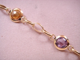 PULSERA ORO 18KT FORMA OBAL CON PIEDRAS 19CM D11X4MM PESO G7,3