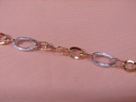 PULSERA ORO 18KT BICOLOR, PESO G3,25, LONGITUD 19CM