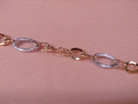 PULSERA ORO 18KT BICOLOR, PESO G3,25, LONGITUD 19CM