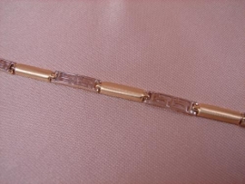 PULSERA ORO 18KT GRECA BICOLOR 19CM G5,85 D3,6X1,2MM