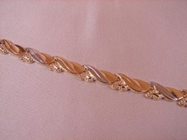 PULSERA ORO 18KT BICOLOR 19CM D8,1X2MM PESO G6,85 