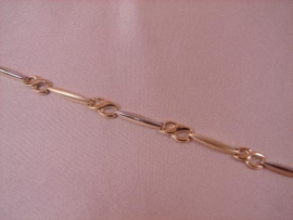 PULSERA ORO 18KT BICOLOR, PESO G4,8, LONGITUD 19CM,  DIMENSIONES 5,2MMX1,6MM