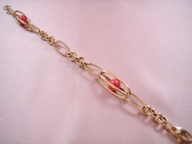 PULSERA ORO 18KT ROLO CON CORAL 20CM PESO G9,7