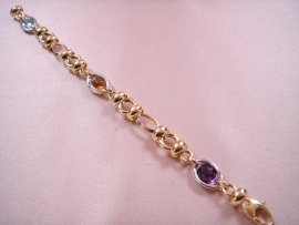 PULSERA ORO 18KT ROLO CON PIEDRA 20CM PESO G14,40