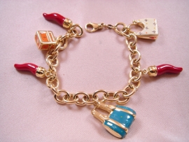 PULSERA ORO 18KT COLGANTE ESMALTE 21CM PESO G25,8