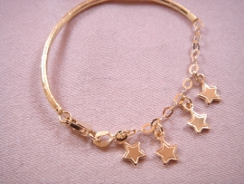 PULSERA ORO 18KT CON COLGANTES DE ESTRELLAS, PESO G3,4, DIAMETRO 43MM