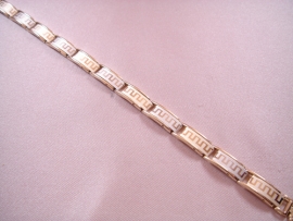 PULSERA ORO 18KT GRECA LASER 21CM D9X2,5MM PESO G20,80