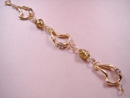 PULSERA ORO 18KT GOTAS PIEDRAS 21CM PESO G20,25