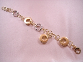 PULSERA ORO 18KT BICOLOR DISEÑO 20CM PESO G19,45