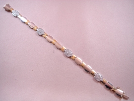 PULSERA ORO 18KT ESTAMPADO PIEDRAS 20CM D11X2,9MM PESO G15,55