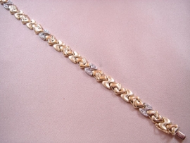 PULSERA ORO 18KT ESTAMPADO CON CIRCONITAS, PESO G15,95 19CM D8X2,5MM