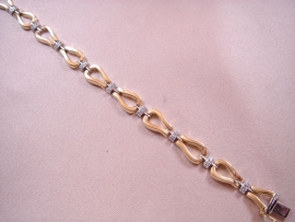 PULSERA ORO 18KT BICOLOR CON CIRCONITAS 19CM D9,15X2,95MM PESO G16,05