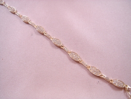 PULSERA ORO 18KT OVALOS CIRCONITAS PESO G10,75, 20CM, D5,75MM