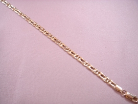 PULSERA ORO 18KT DOBLE ESLABON HUECO 19CM PESO G5,60 D5MM