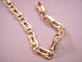 PULSERA ORO 18KT DOBLE ESLABON HUECO 19CM D4,75X1MM PESO G4,75