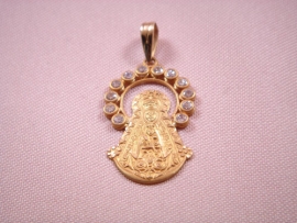 MEDALLA ORO 18KT VIRGEN ROCIO D30X18MM PESO 2,95G