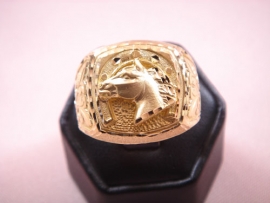 SELLO ORO 18KT HERRADURA-CABALLO FORRADO D21X21MM PESO 25,10G