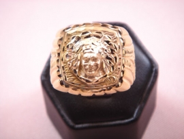 SELLO ORO 18KT INDIO CUADRADO FORRADO D20MM PESO G19,6