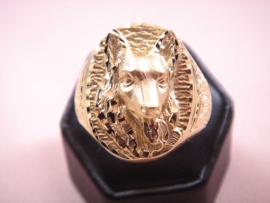 SELLO ORO 18KT CABEZA DE LOBO FORRADO D27,5X21MM PESO G23,00