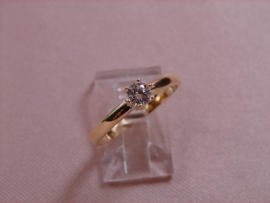 ANILLO ORO 18KT SOLITARIO PATILLA CIRCONITA PESO G2,6