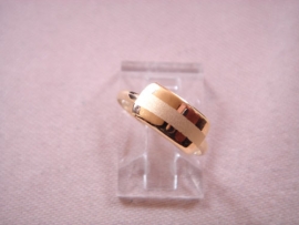 ANILLO ORO 18KT FRANJA BRILLO MATE PESO G0,94 D11X6M