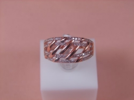 ANILLO ORO 18KT ROSA Y CIRONITAS PESO G3,4 D10,2MM