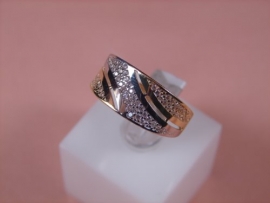 ANILLO ORO 18KT BICOLOR CIRCONITAS PESO G3,2 D9MM