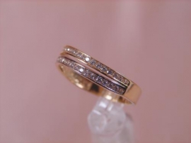 ANILLO ORO 18KT 2BANDAS CIRCONIT G1,85