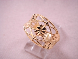 ANILLO ORO 18KT HILO CALADO FLOR D13,5MM PESO G3,70