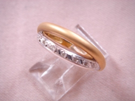 ANILLO ORO 18KT BICOLOR BRILLANTES 0,10CTS (H-SI) PESO 4,30