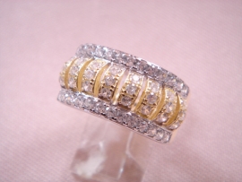 ANILLO ORO 18KT CIRCONITAS CARRE D22X11,5MM PESO G6,45