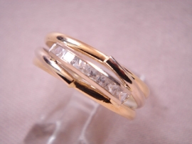 ANILLO ORO 8KT CARRIL PIEDRAS PESO G1,5 D7MM