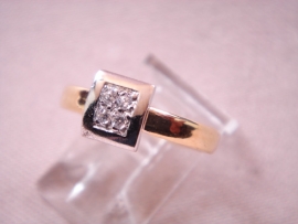 ANILLO ORO 18KTCUADRADO CIRCONITAS G1,4